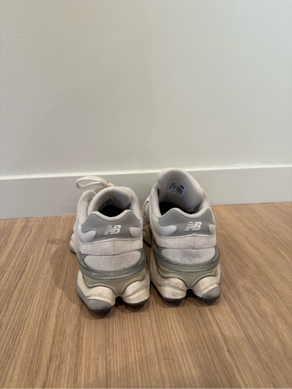 New Balance Off-White and Light Grey Chunky Runner Sneakers - Picture 4 of 4